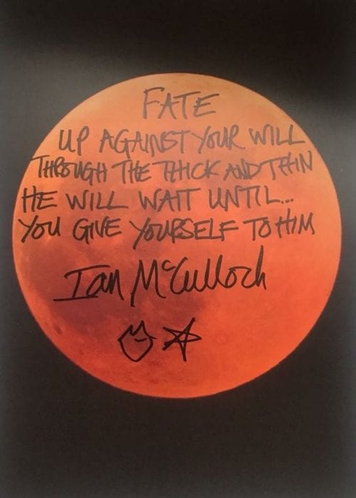 Ian McCulloch Handwritten Lyrics The Killing Moon