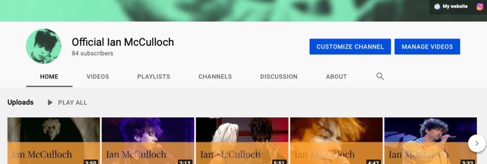 Ian McCulloch YouTube Channel
